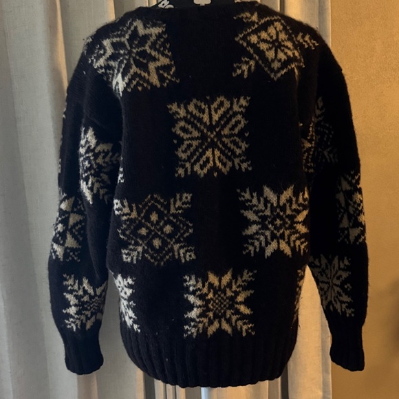 Brown and Cream Snowflake Sweater LLBean Wool - Picture 5 of 12